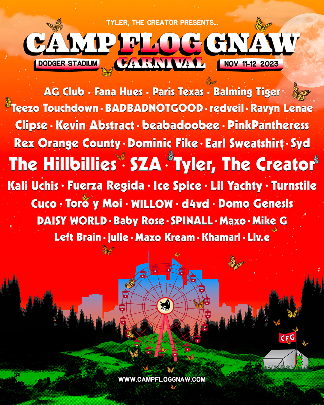 Camp Flog Gnaw Carnival 2023 poster