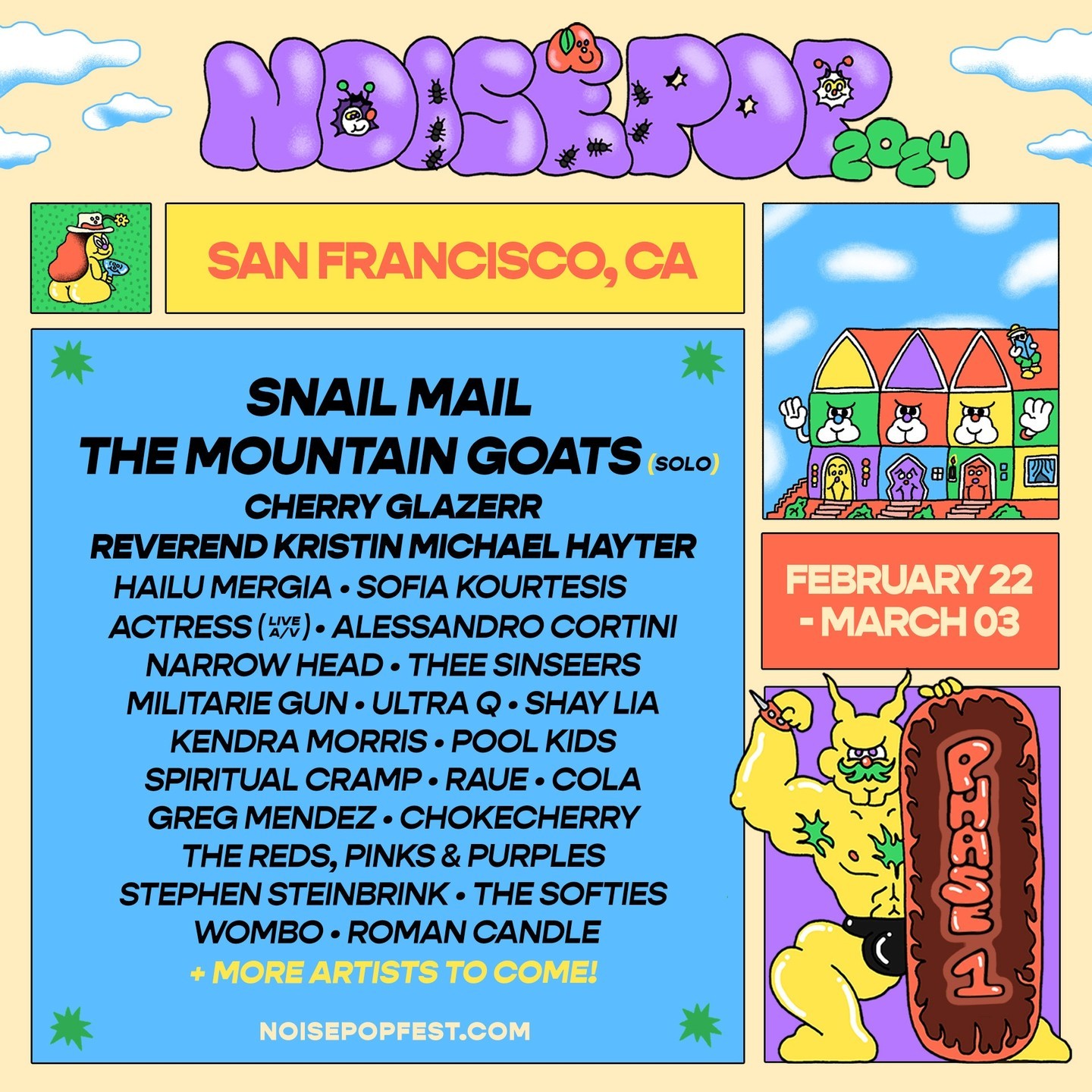 Noise Pop Festival 2024 Phase 1 Lineup Poster