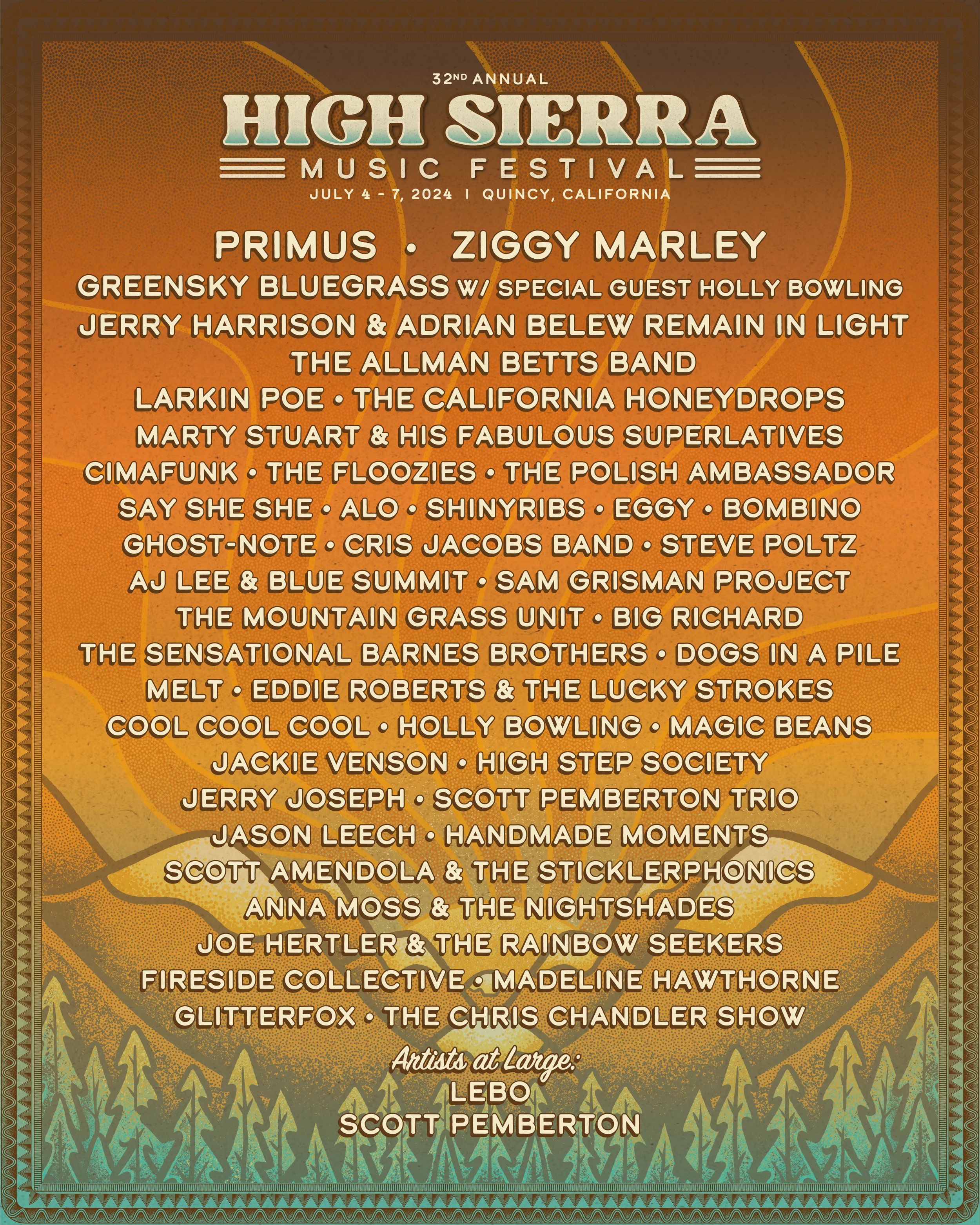 High Sierra music festival 2024 poster
