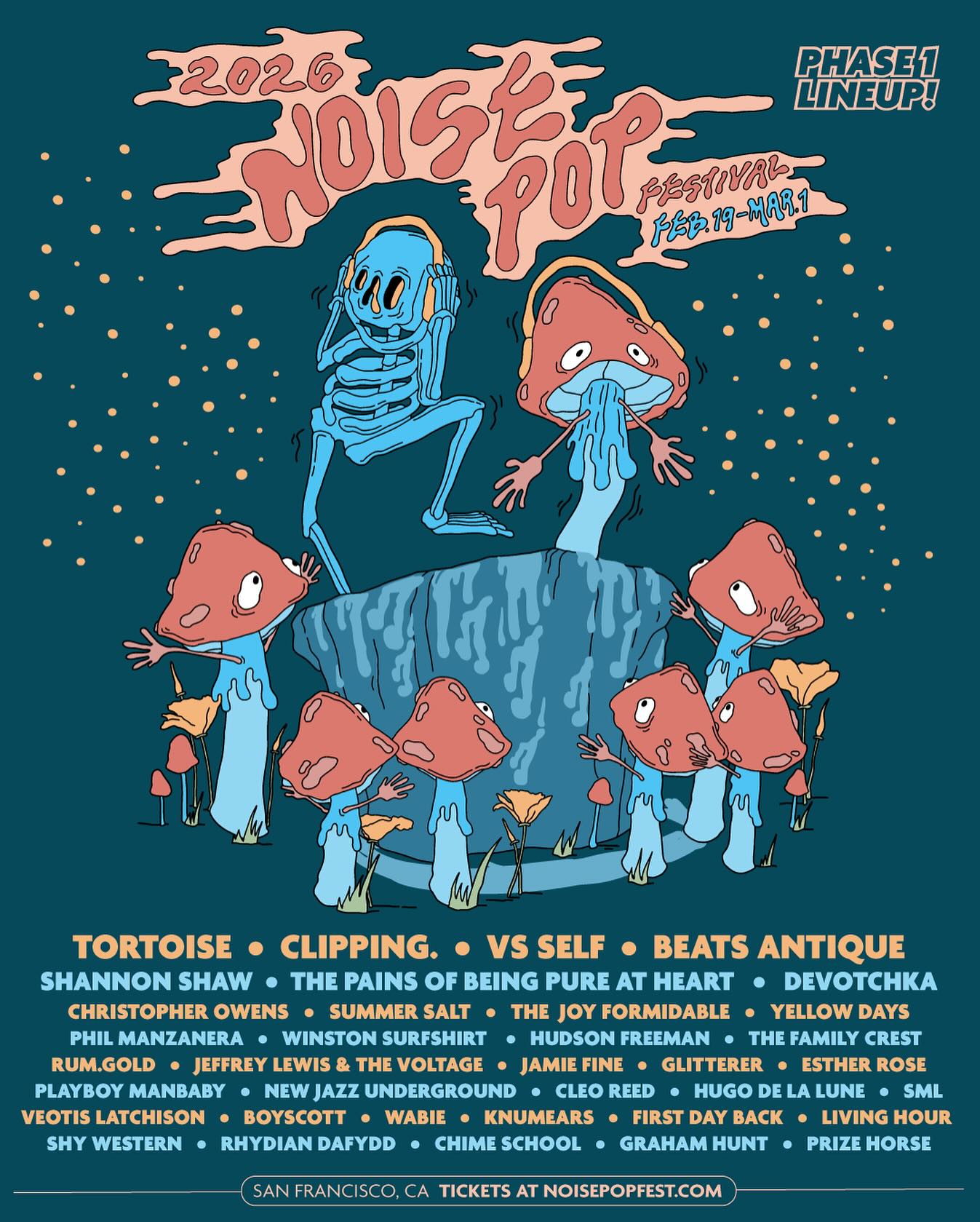 Noise Pop Festival 2026 Phase 1 Lineup Poster