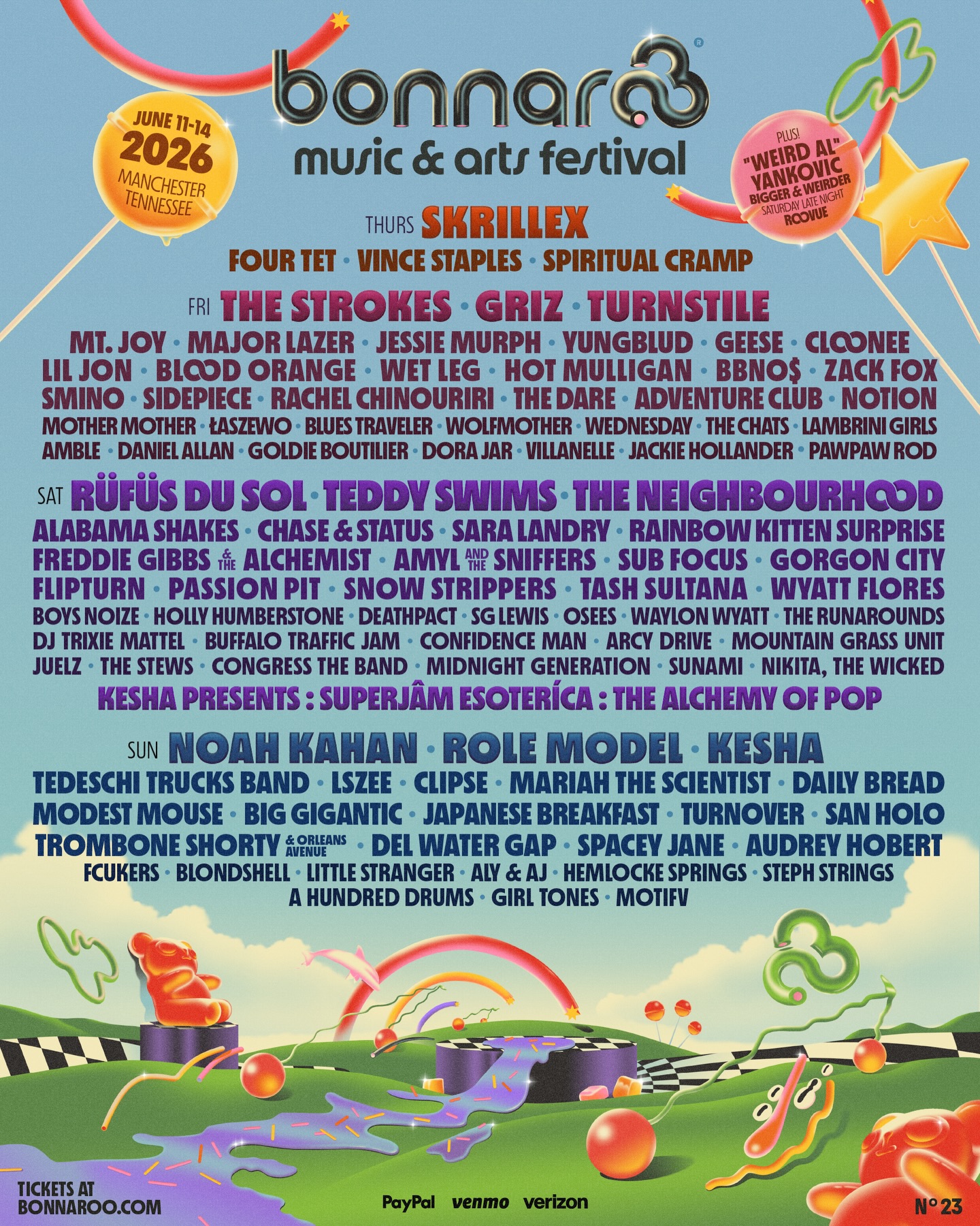 Bonnaroo 2026 poster