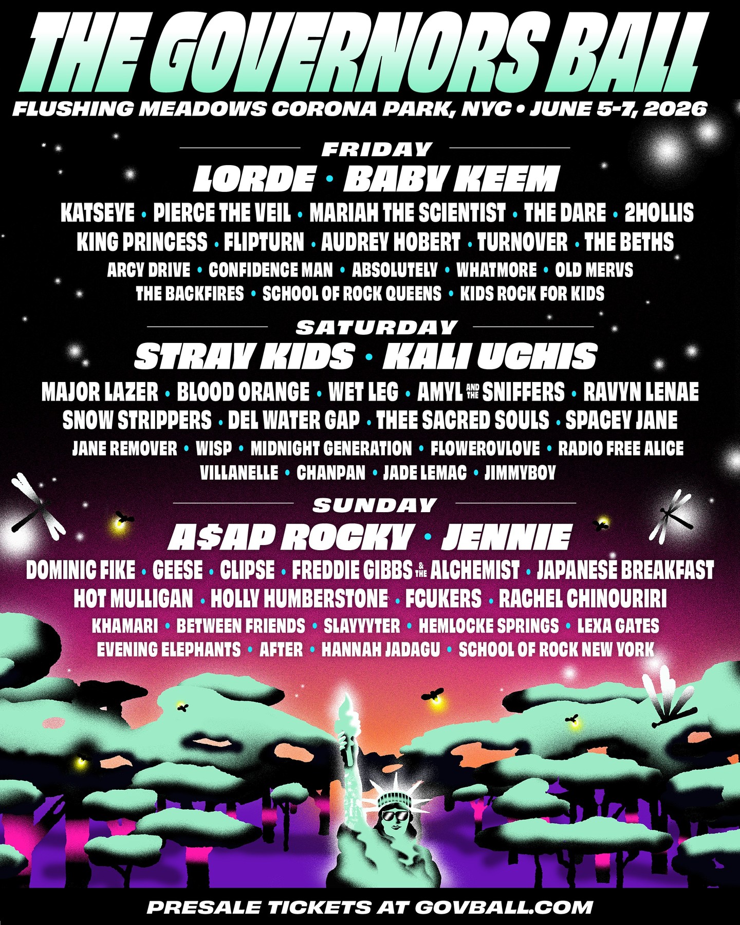 Governors Ball 2026 poster