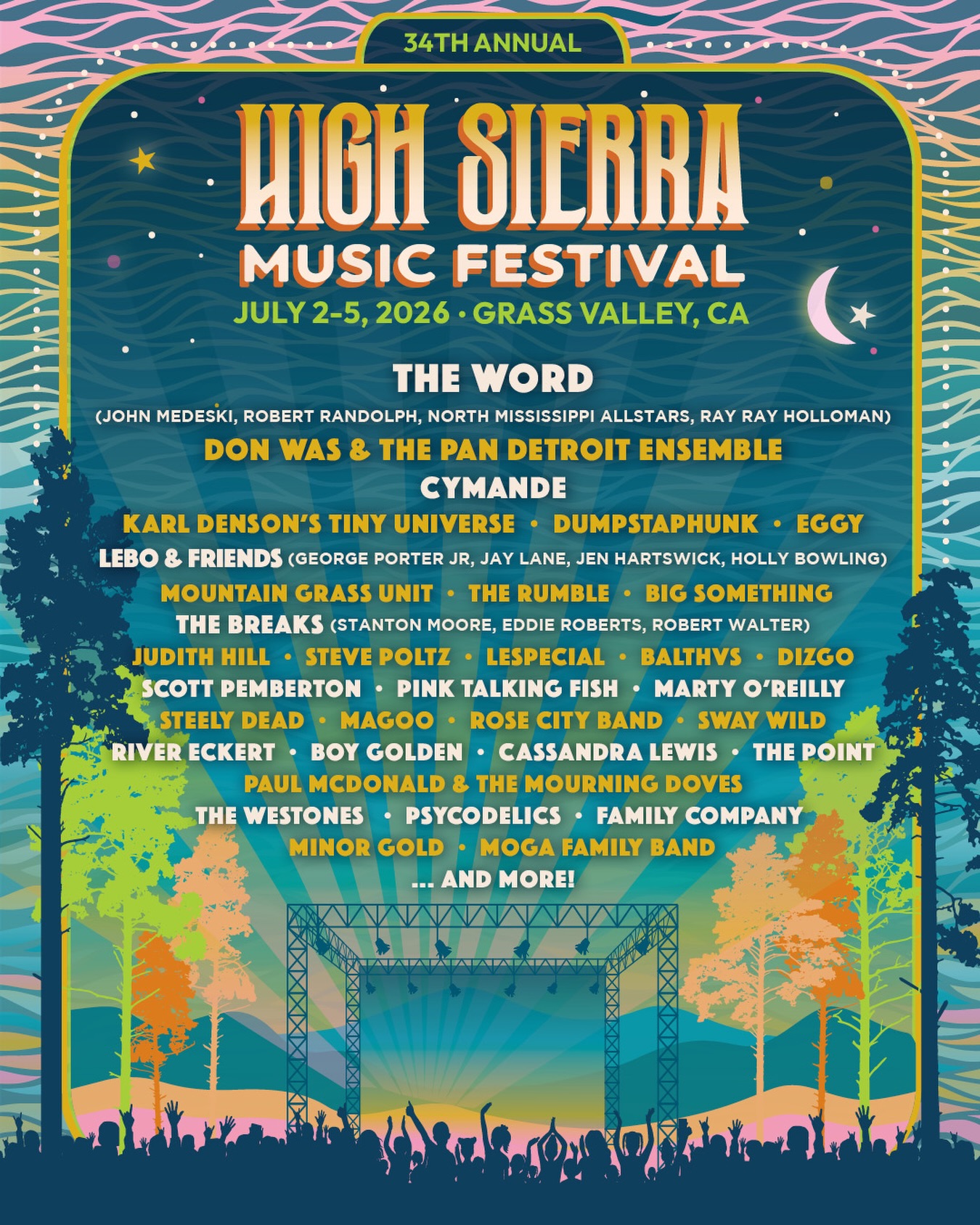 High Sierra Music Festival 2026 poster