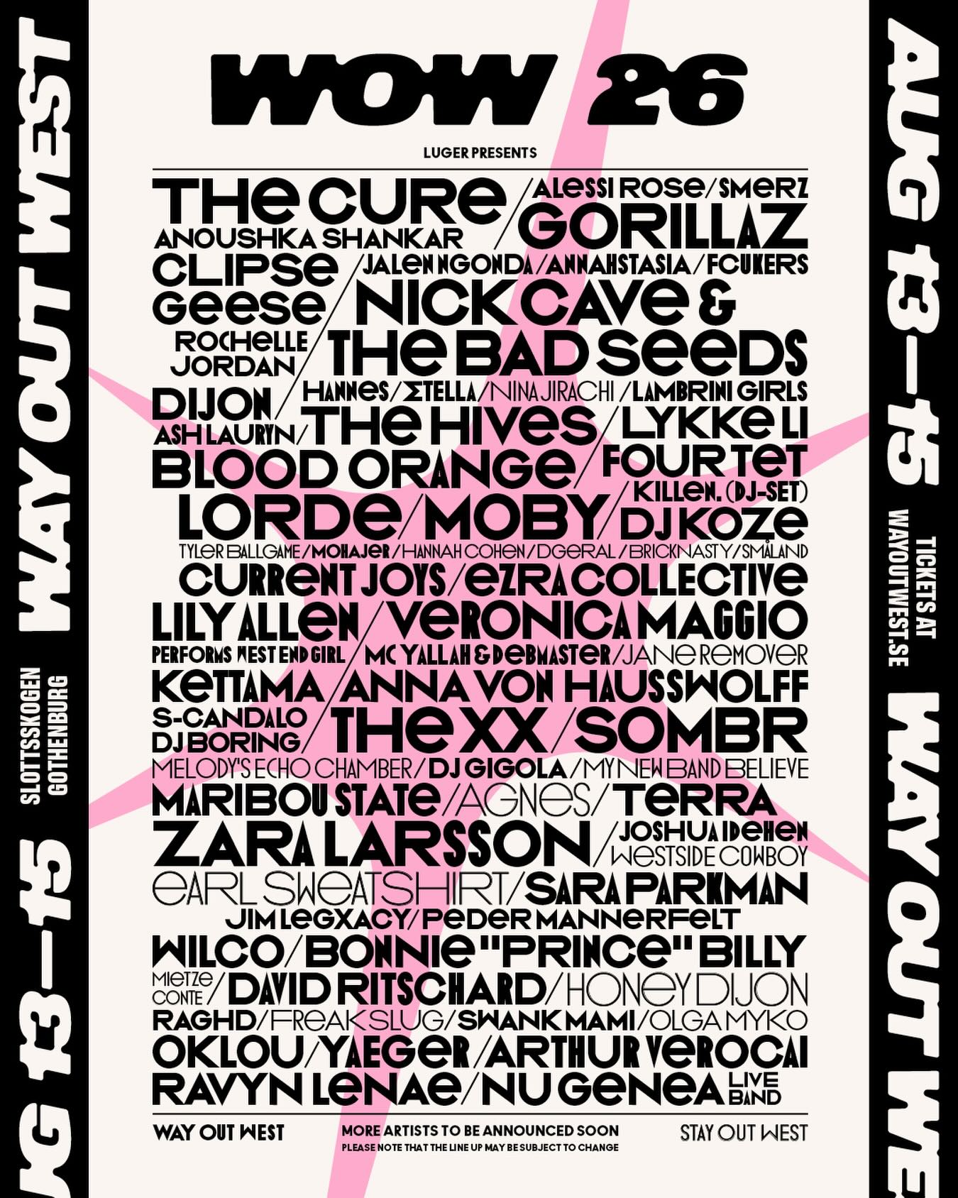 Way Out West 2026 poster