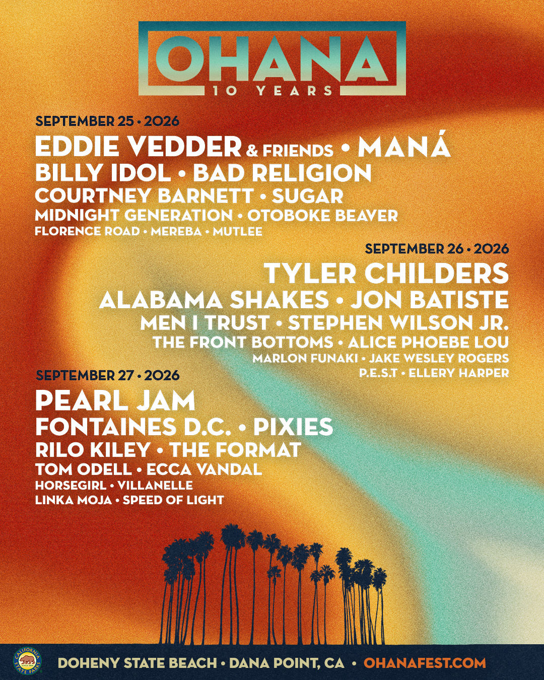 Ohana Fest 2026 poster