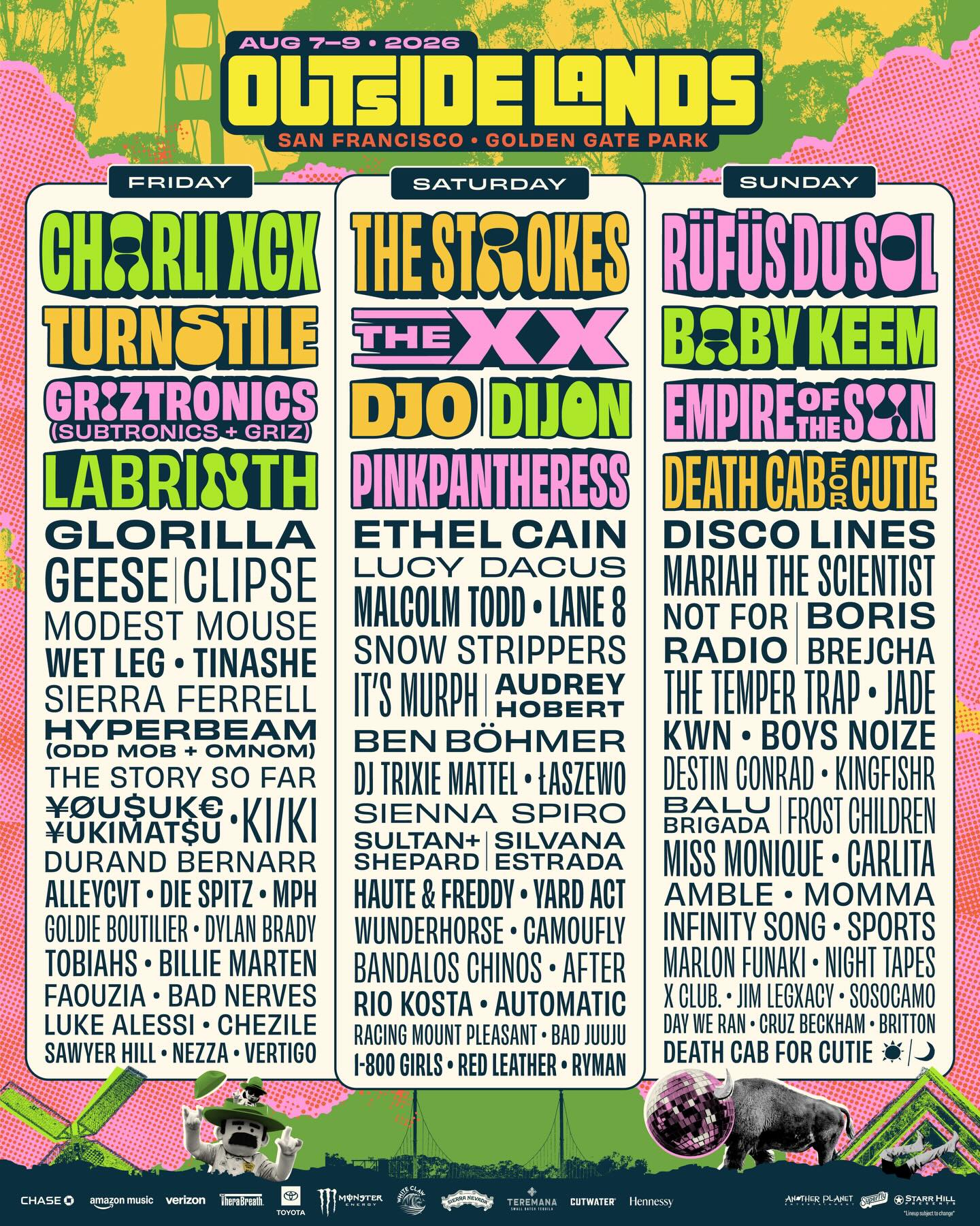 Outside Lands 2026 poster