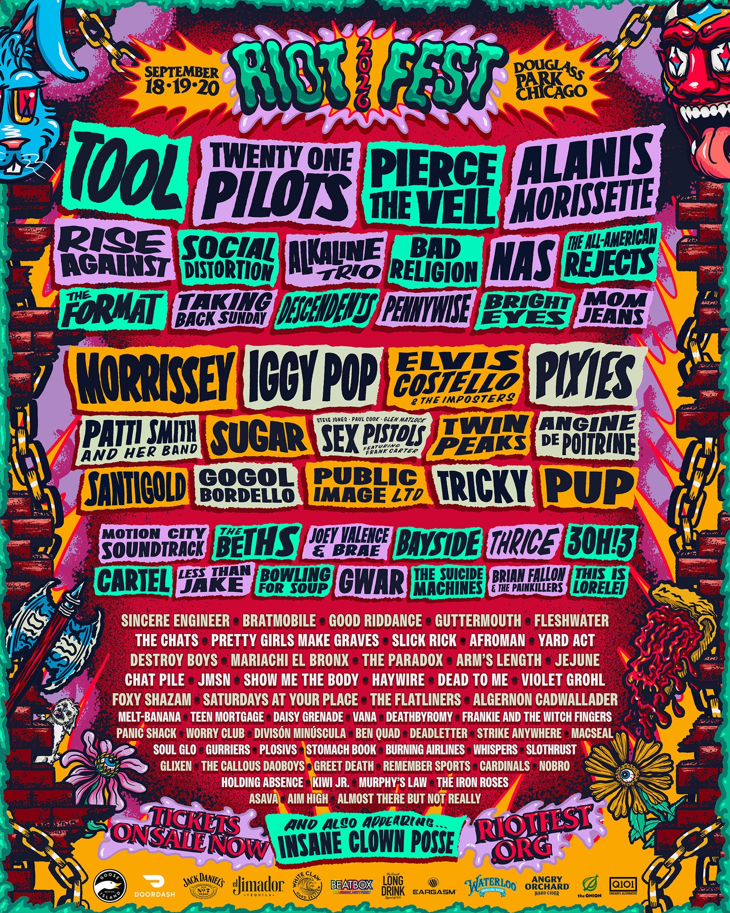 Riot Fest 2026 Poster