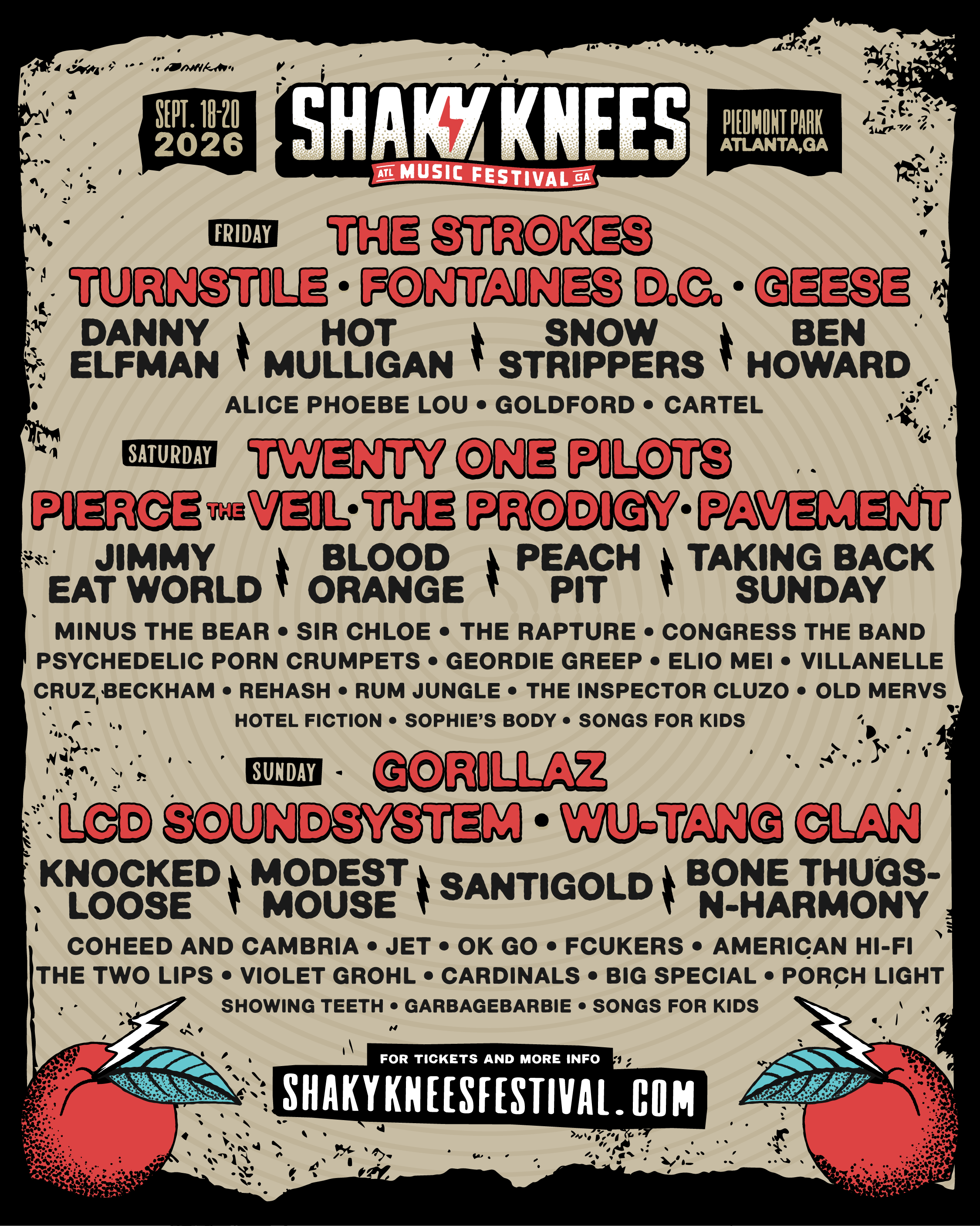 Shaky Knees 2026 poster