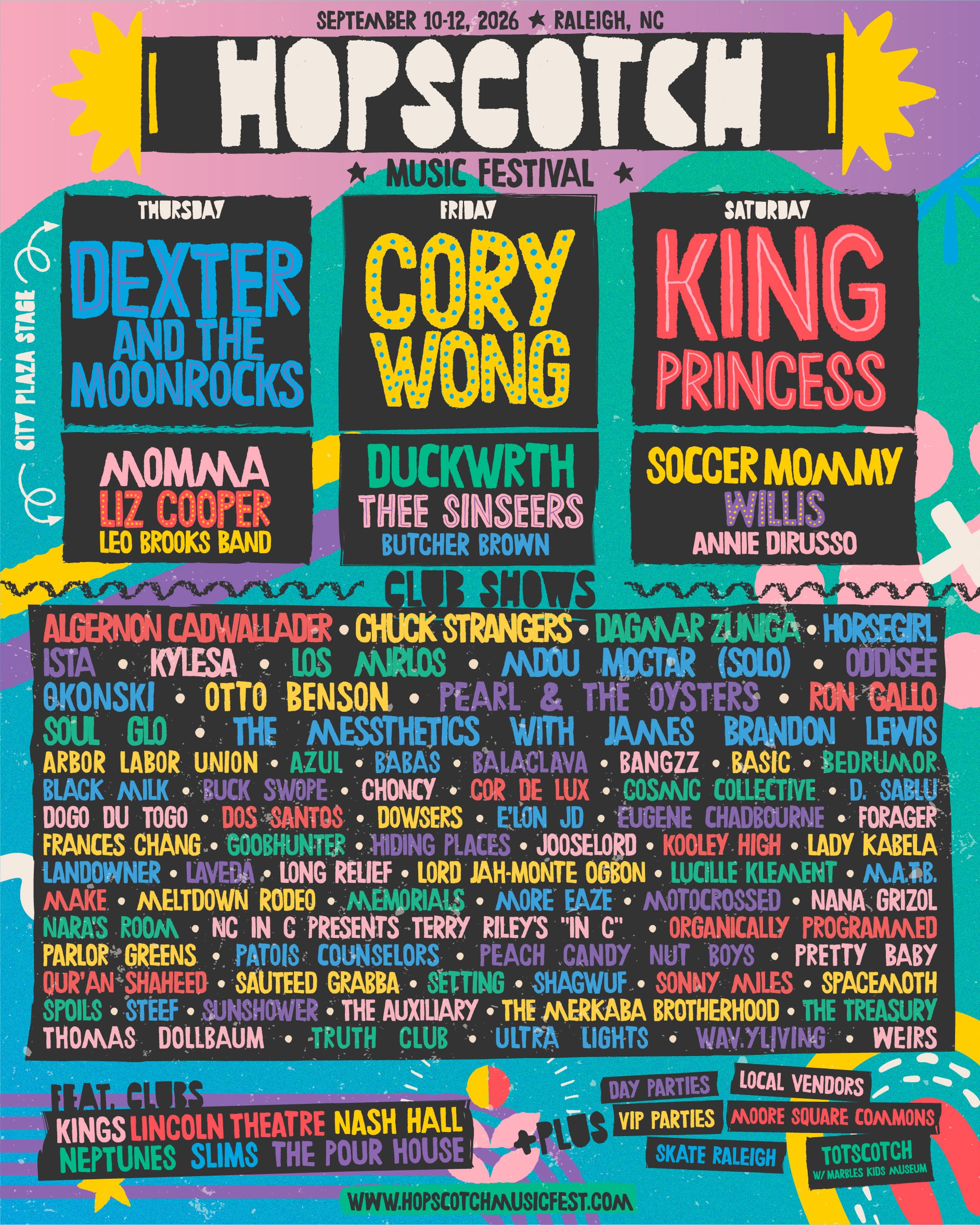 Hopscotch 2026 Lineup poster
