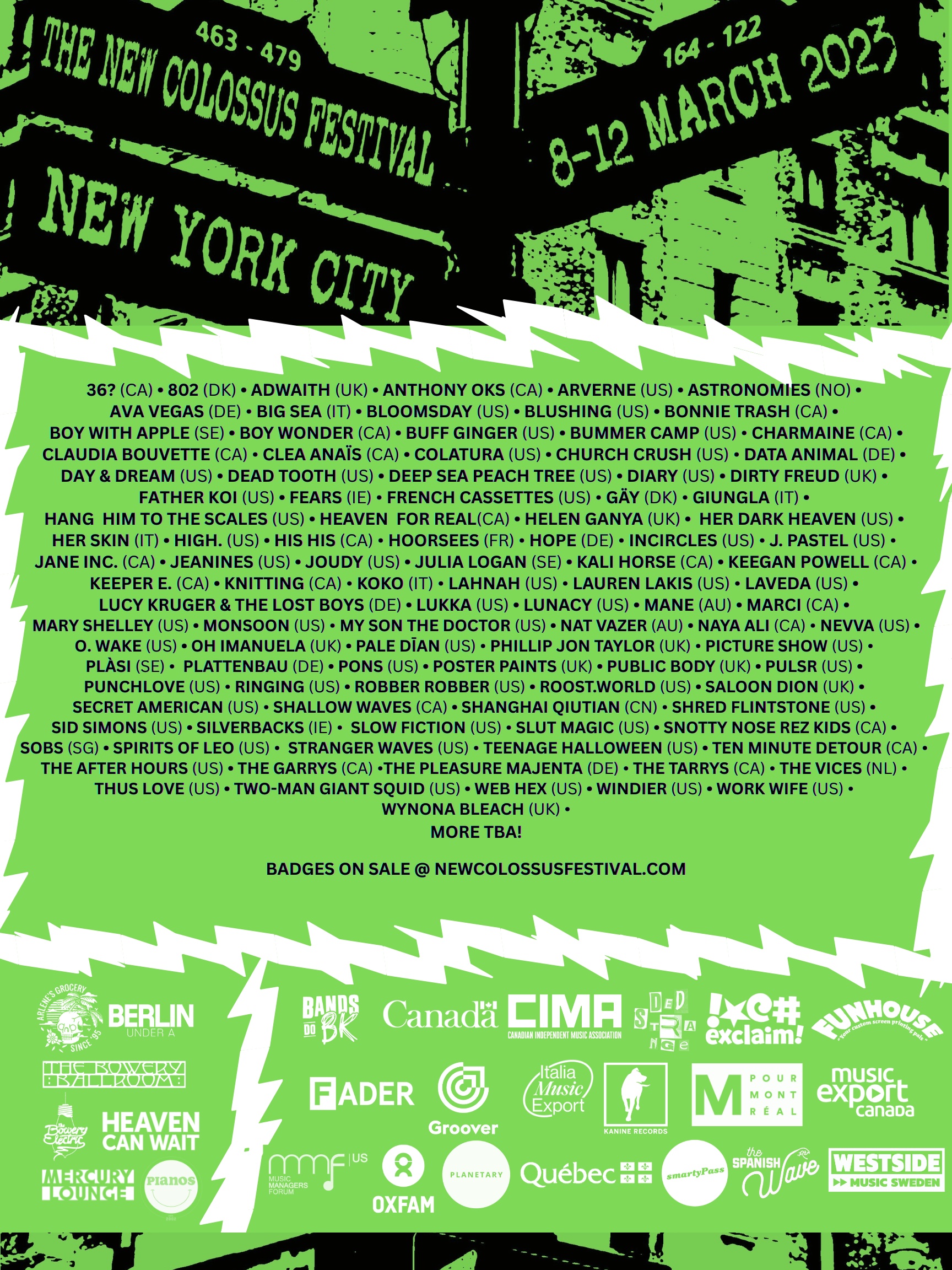 2023 New Colossus Festival poster