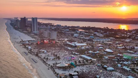 overhead view of hangout music fest